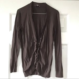 Ruffled loft cardigan